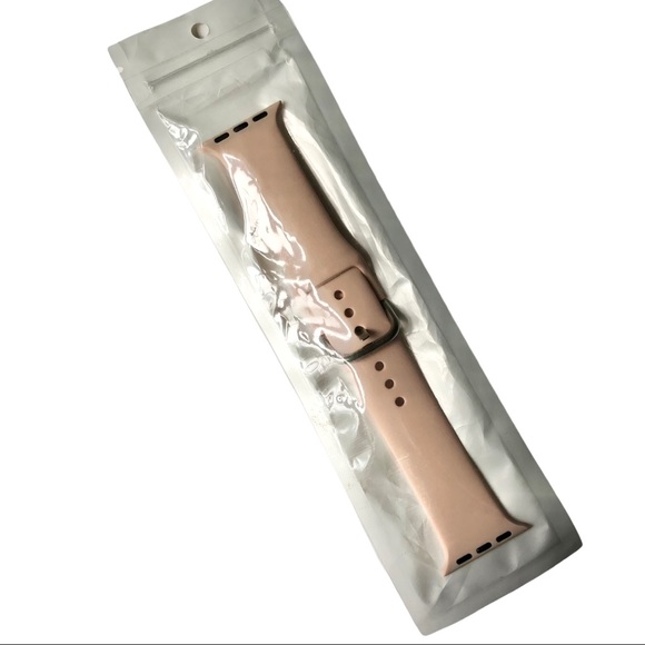 5/$20 NEW SAND Pale Pink Silicone Band Apple Watch 38/40/41mm M/L Metal Buckle - Picture 8 of 9